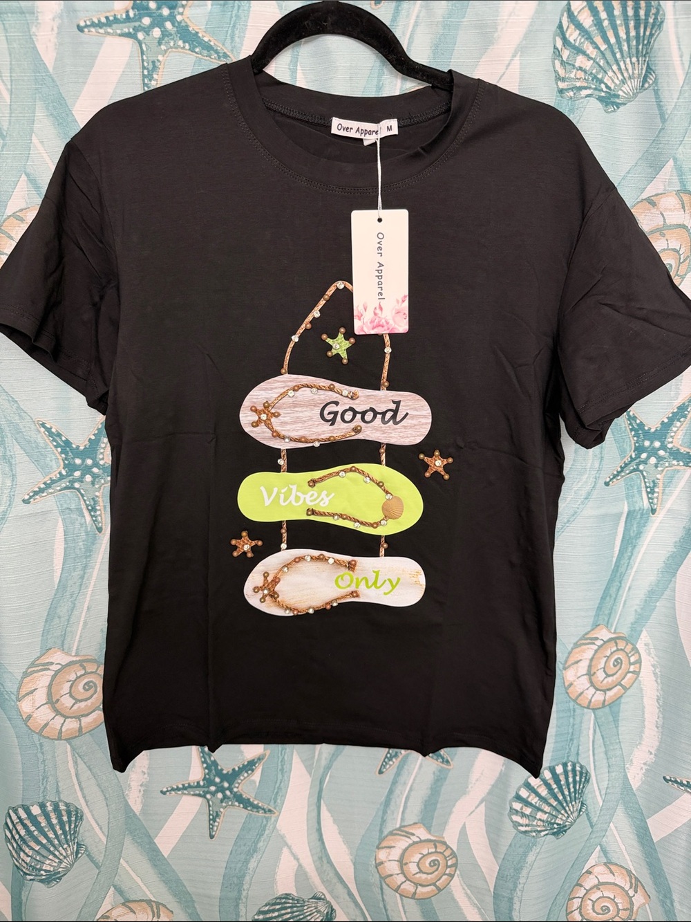 Women’s "Good Vibes Only" Graphic Tee - Black